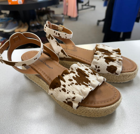 Cowprint Platform Sandal