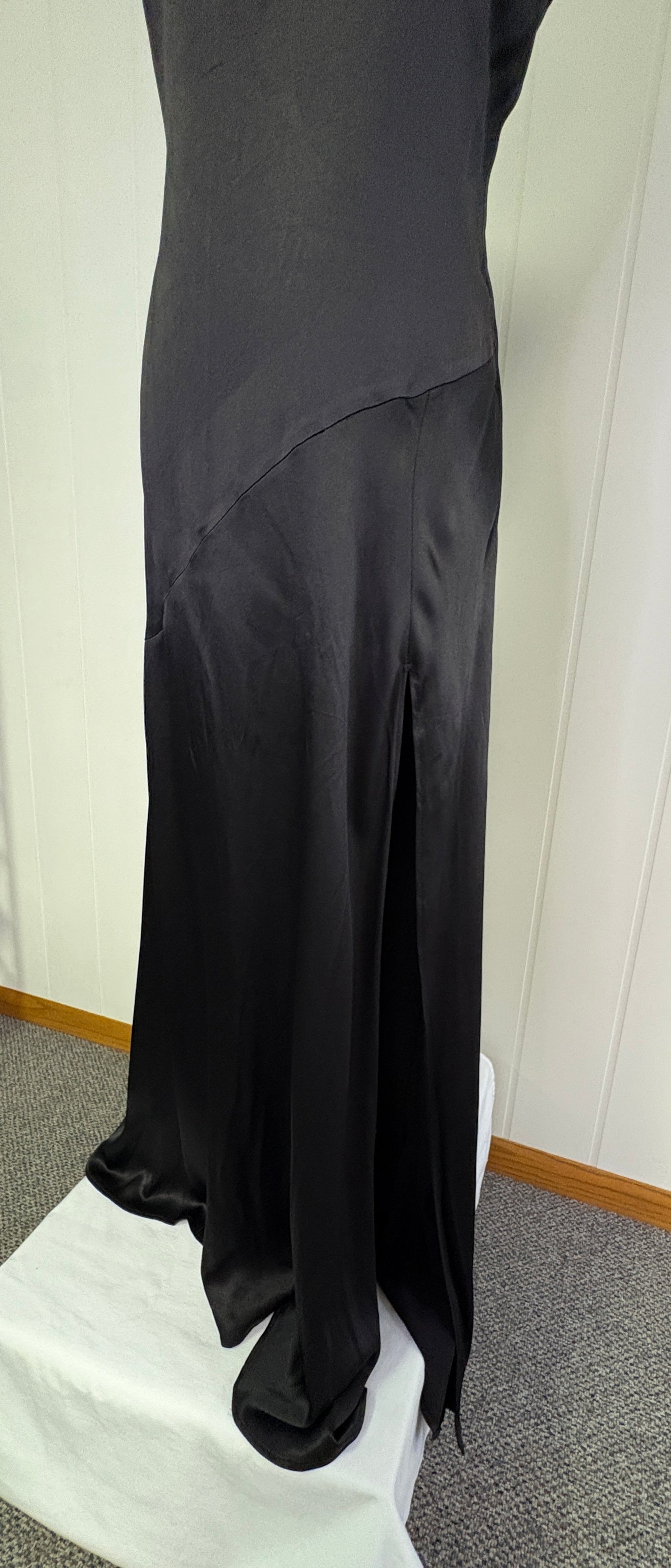 Formal Satin Crepe Halter Dress