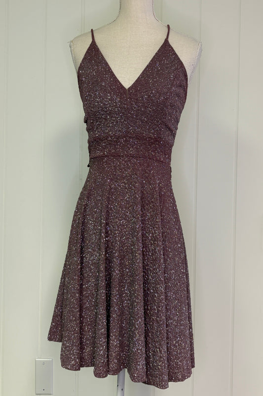 Formal Dress Sparkly Lace Cutout