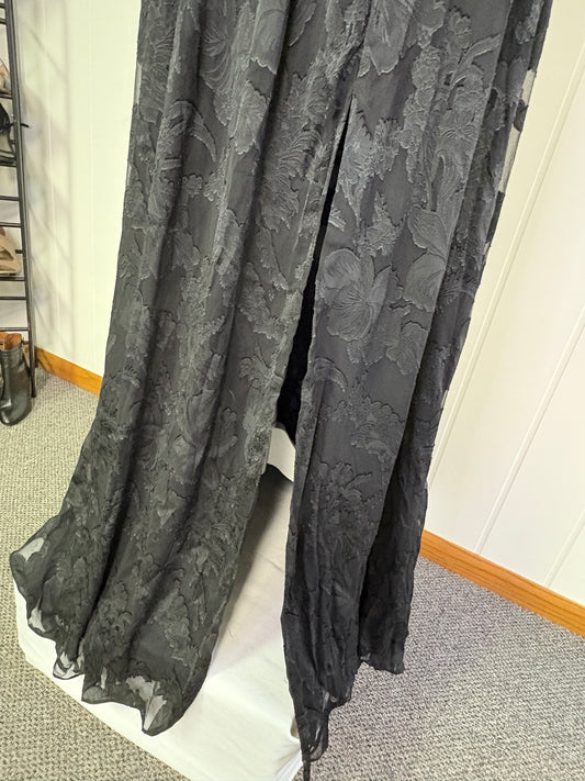 Formal Dress Long Slit Ruffle Sleeves