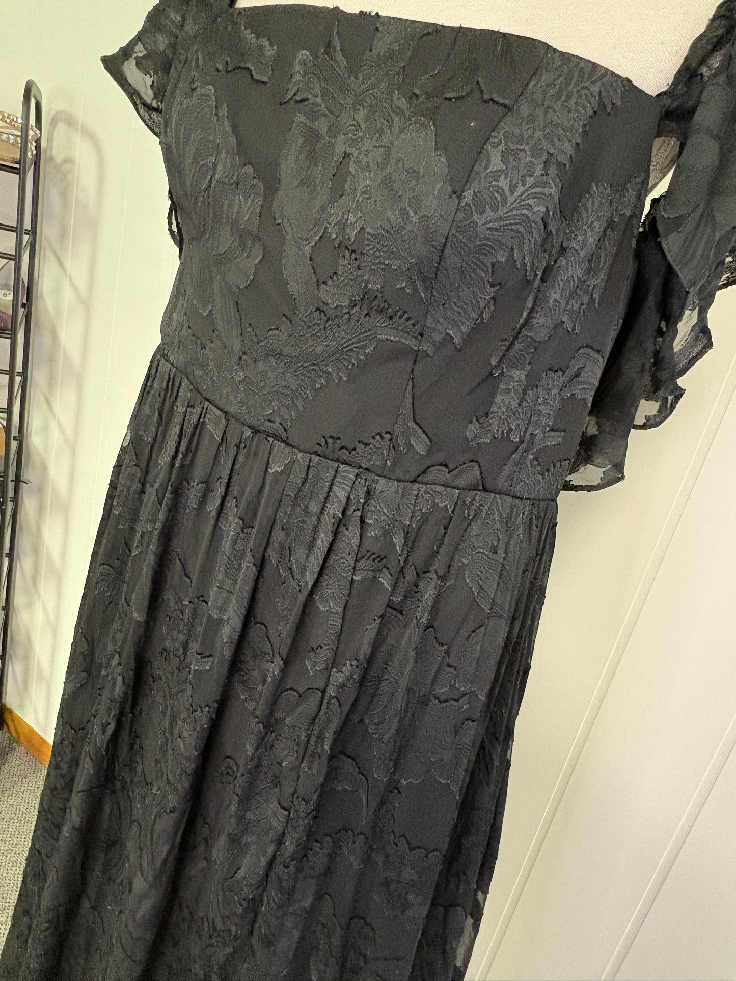 Formal Dress Long Slit Ruffle Sleeves