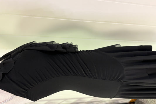 Formal Diamond Center Ruffle Halter Dress