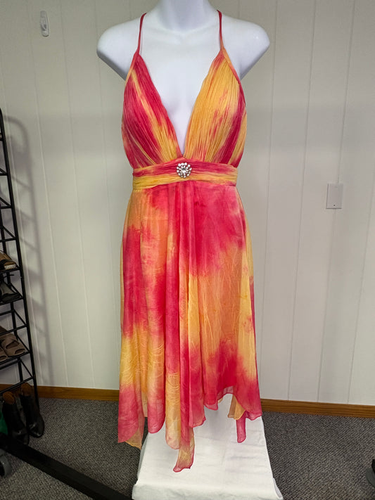 Formal Diamond Center Criss-Cross Back Dress