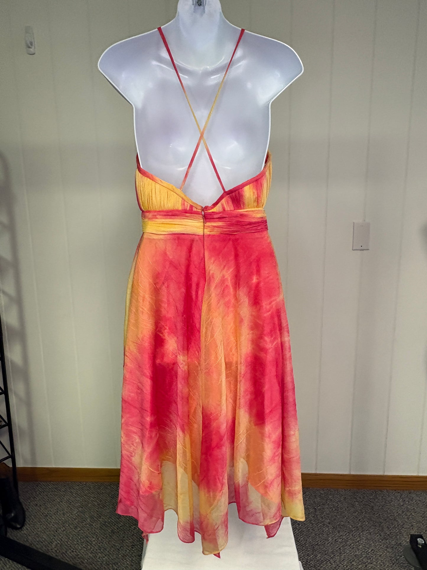 Formal Diamond Center Criss-Cross Back Dress