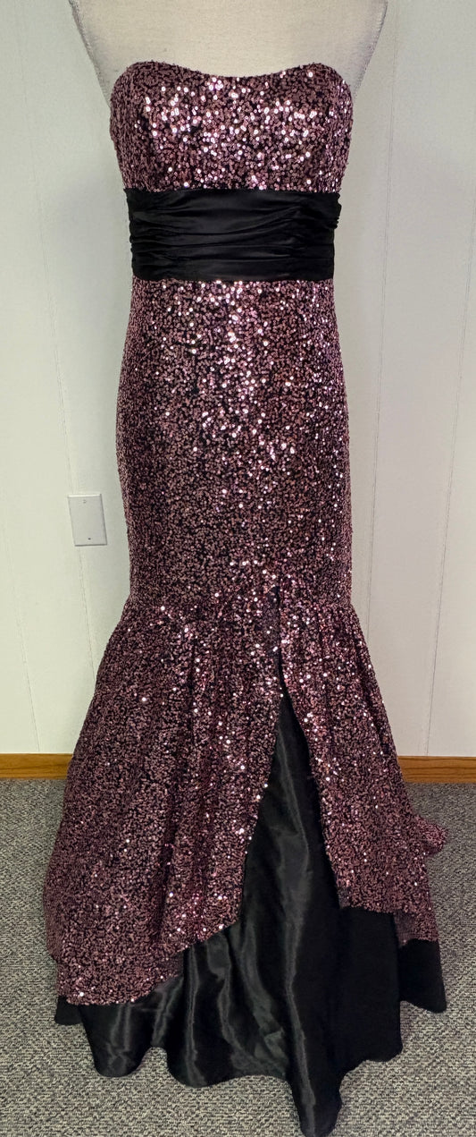 Formal Strapless Sequin Dress