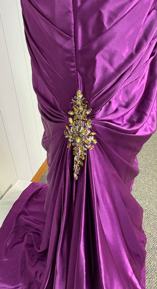 Formal Dress One Shoulder Beaded Strap