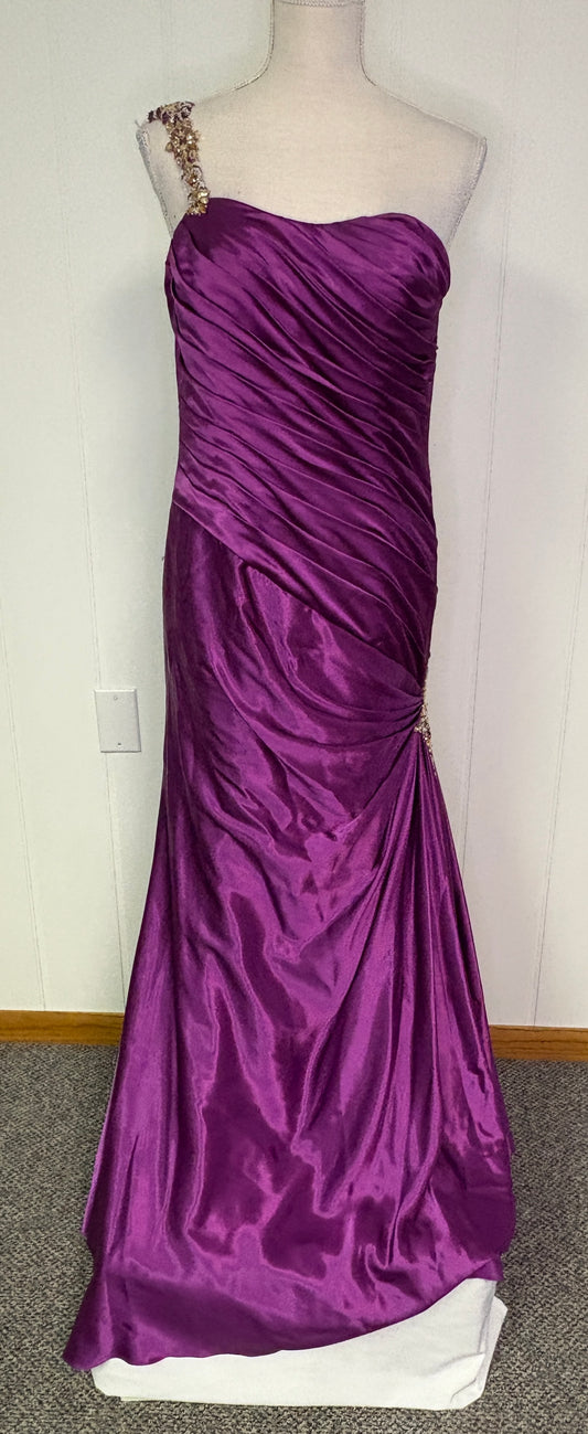 Formal Dress One Shoulder Beaded Strap