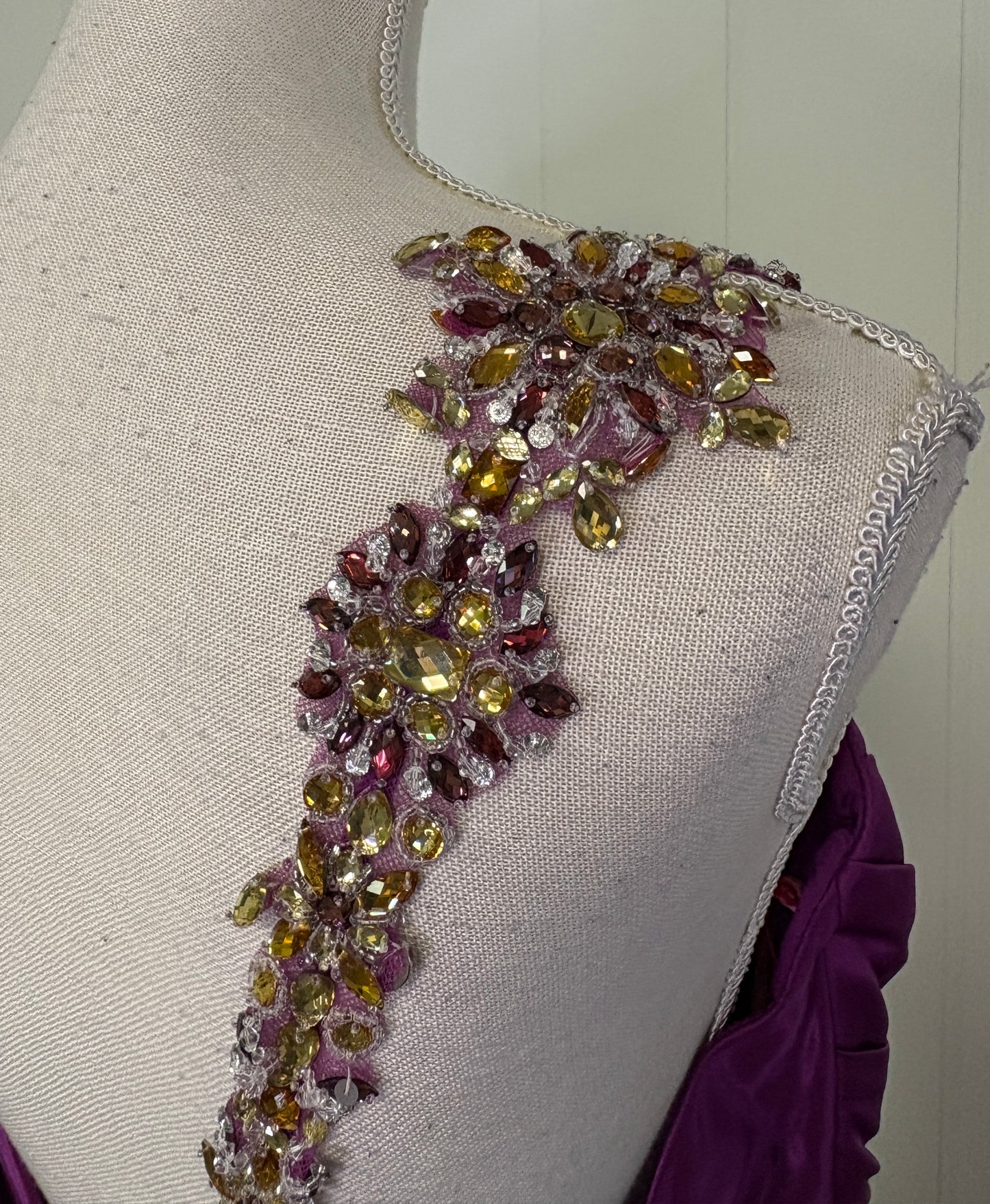 Formal Dress One Shoulder Beaded Strap
