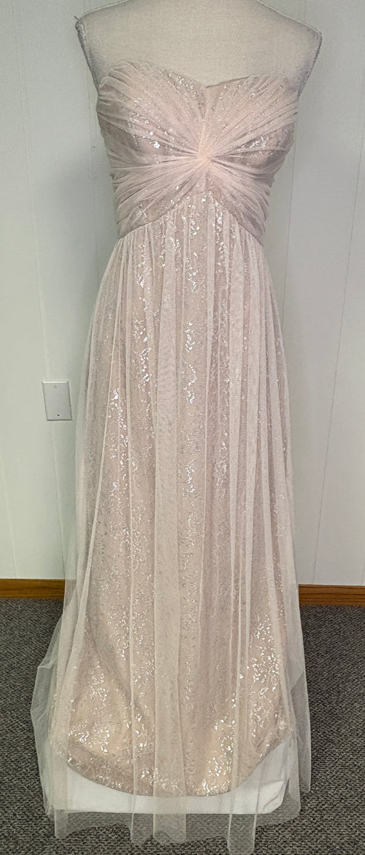 Formal Dress Mesh Overlay Strapless