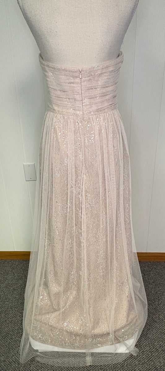 Formal Dress Mesh Overlay Strapless