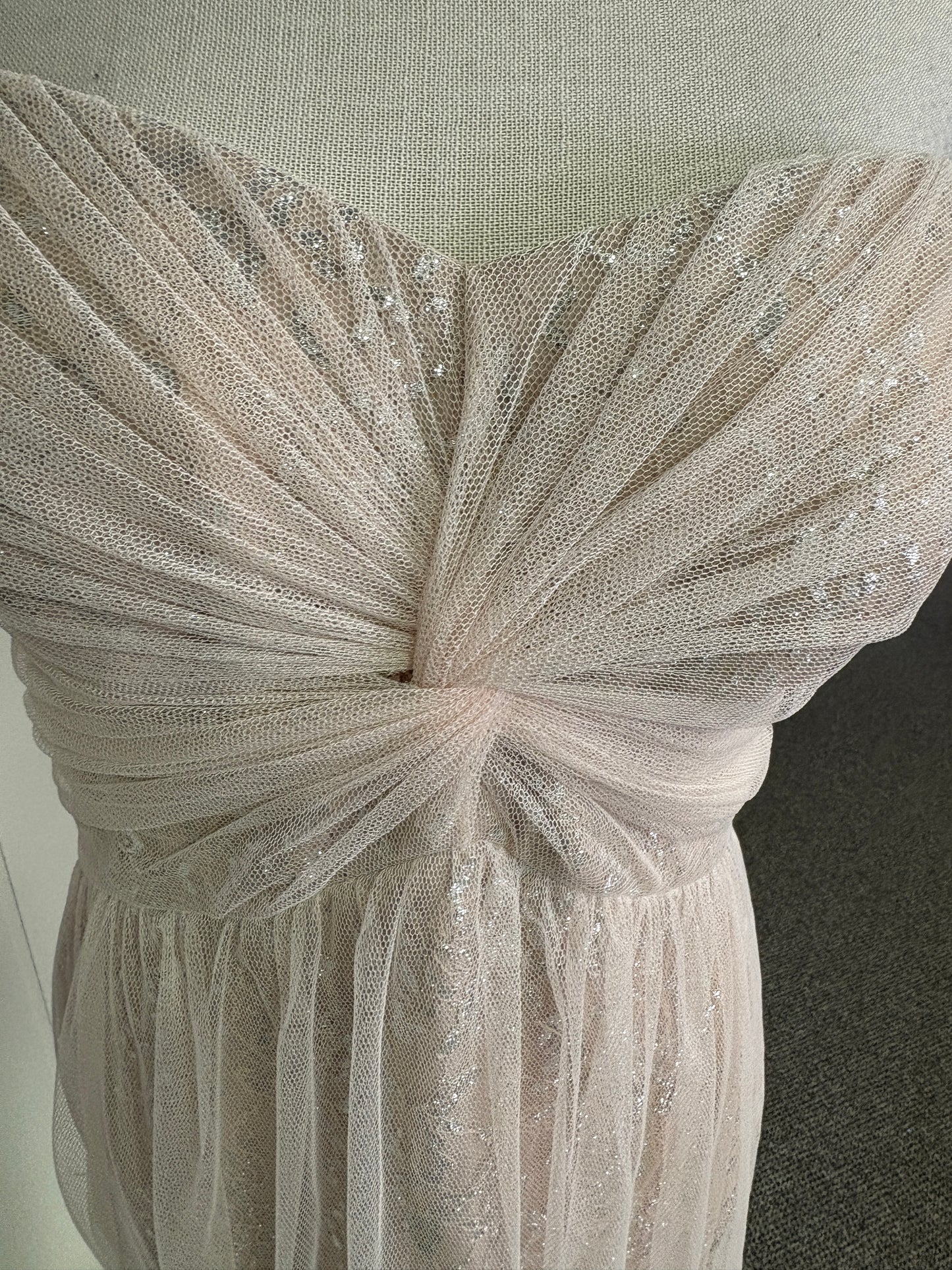 Formal Dress Mesh Overlay Strapless