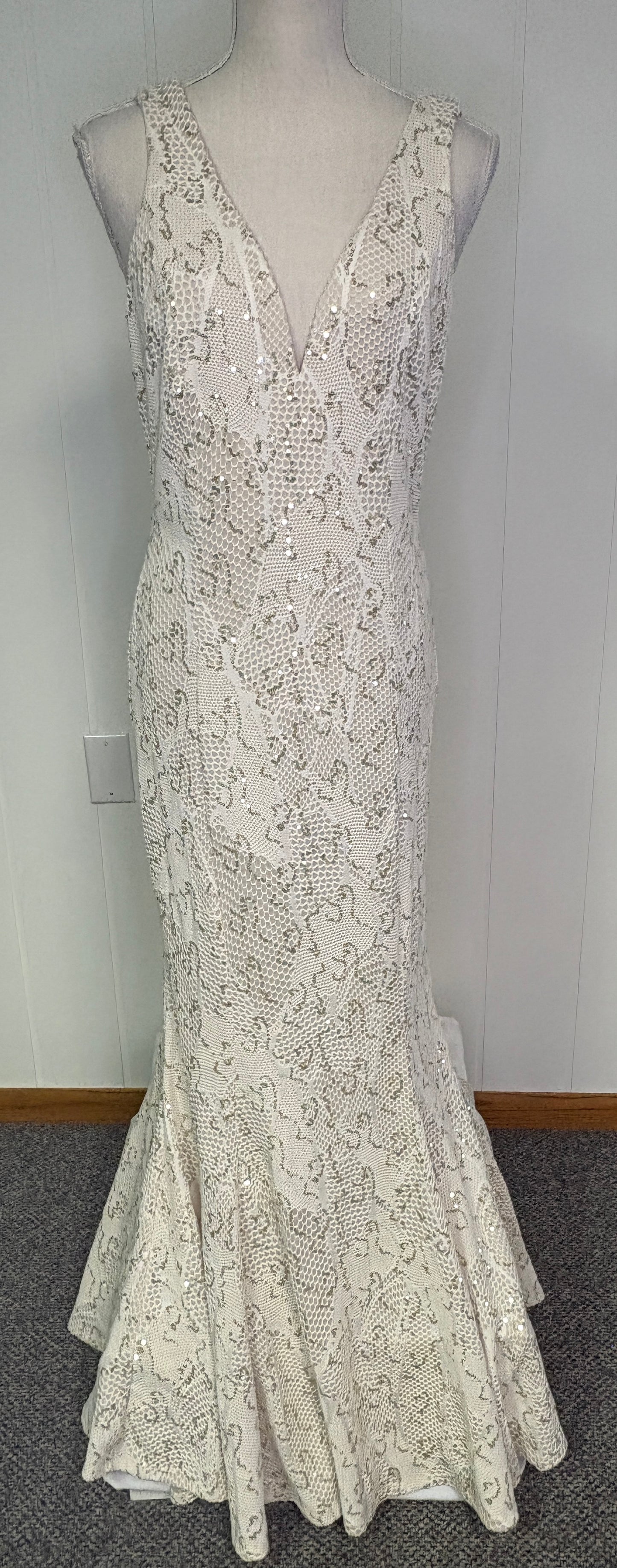 Formal Dress 'Fish Scale' Print