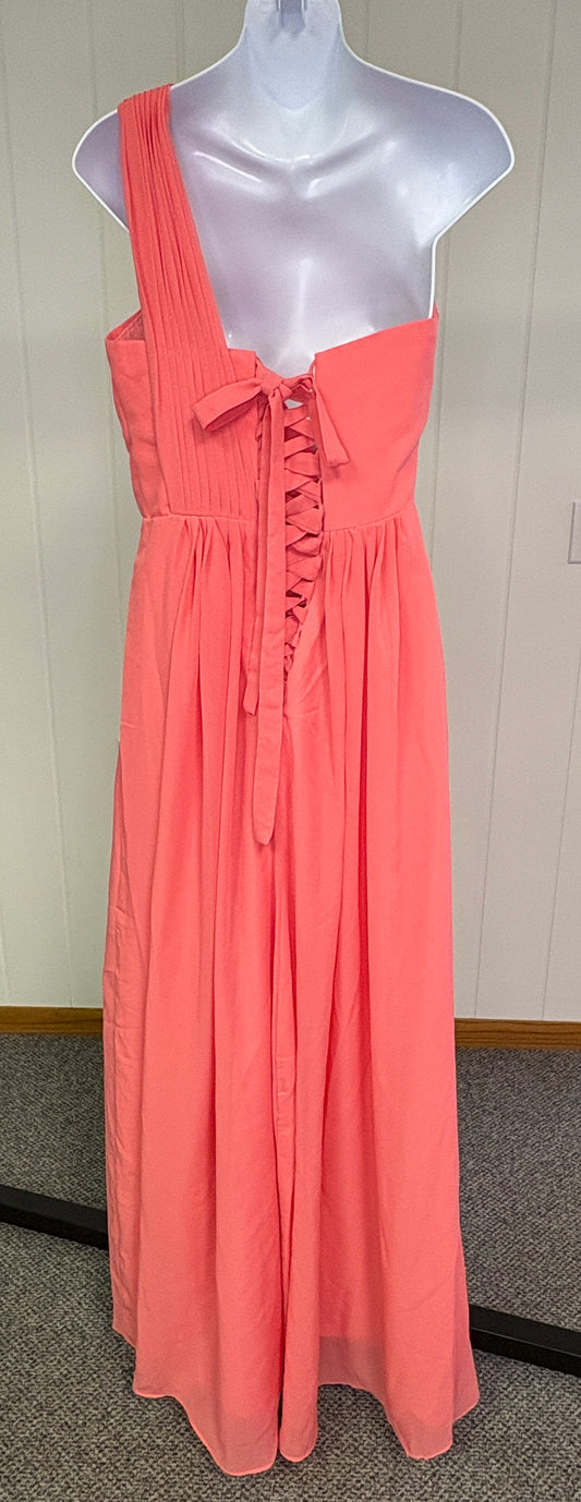 Formal One Shoulder Mesh Strap Dress