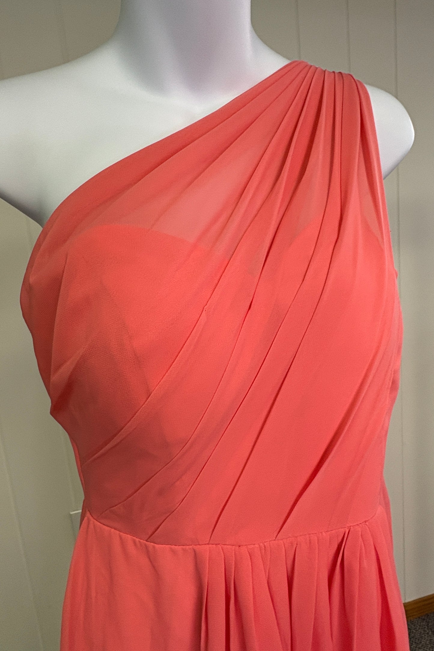 Formal One Shoulder Mesh Strap Dress