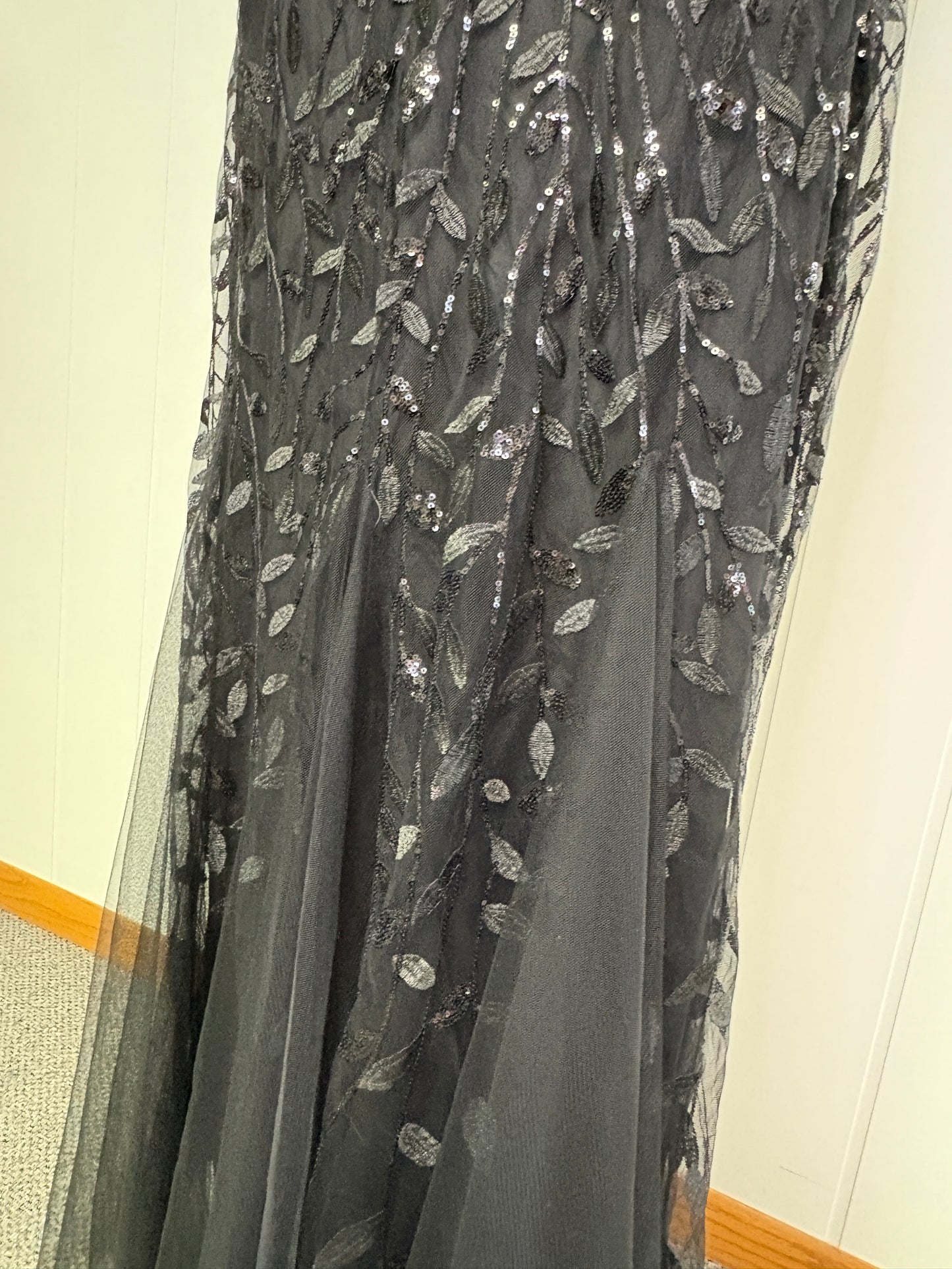 Formal Dress Sequin Leaves Mermaid Style
