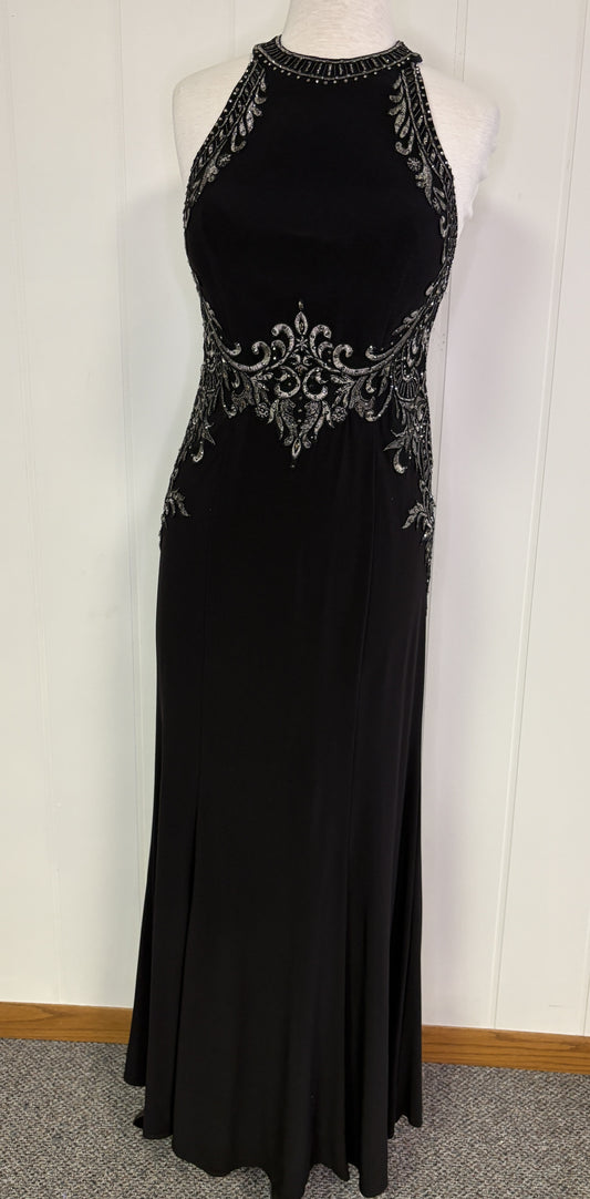 Formal Dress Bedazzle Halter Neck