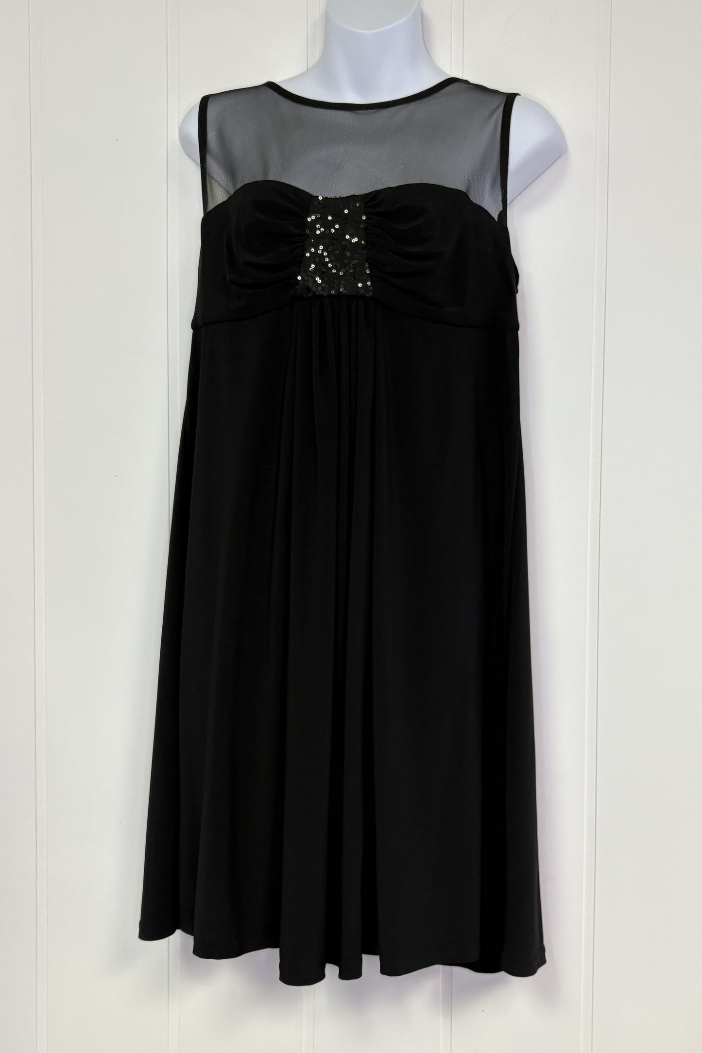 Formal Mesh/Sheer Dress w/Sequin Center Piece