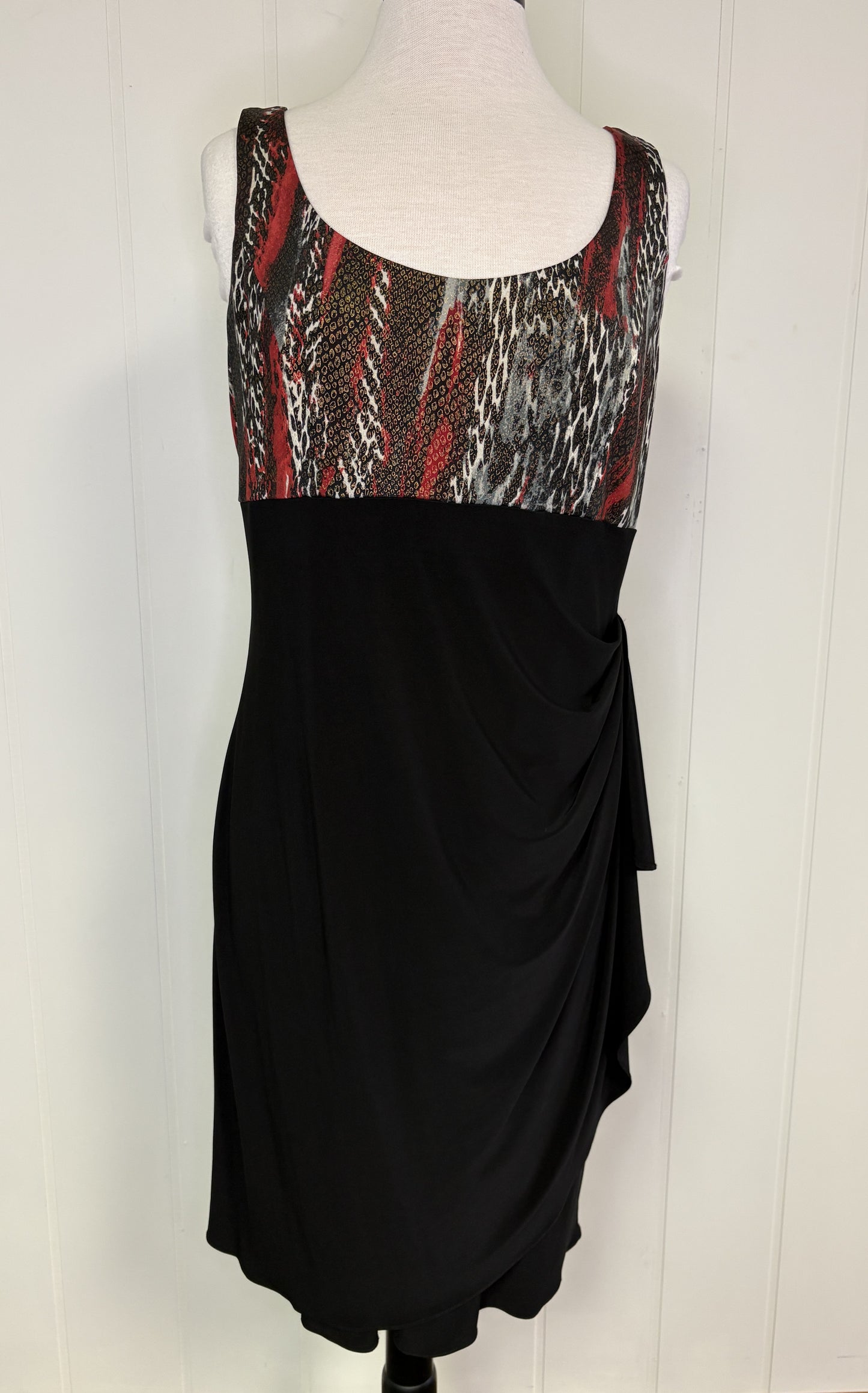 Formal Animal Print Dress w/Ruffle Side