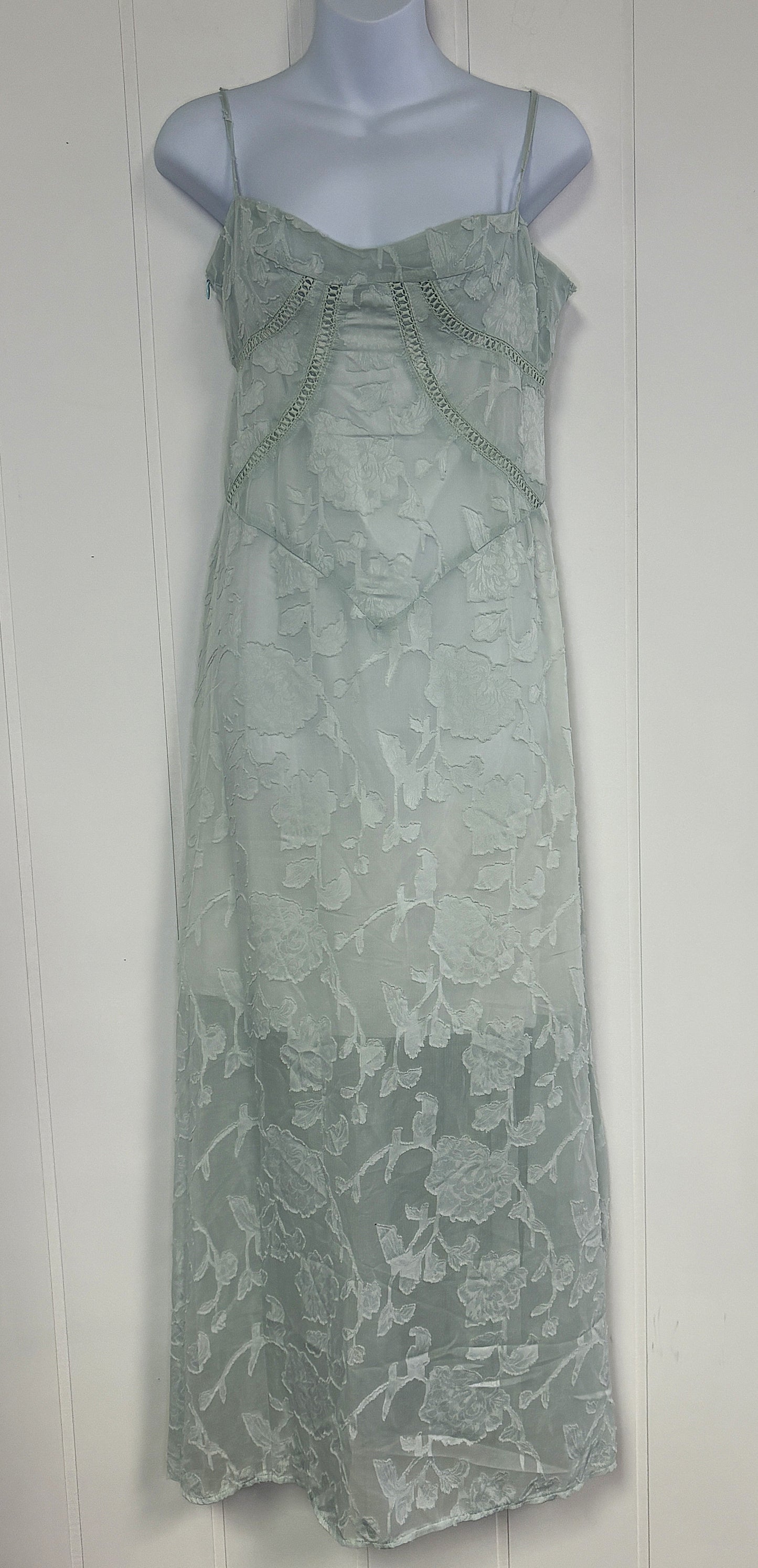 Formal Sheer Dress w/Swoop Neck