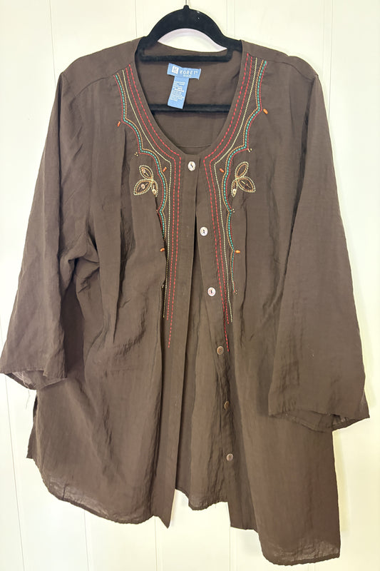 Bedazzled Button-Down Top