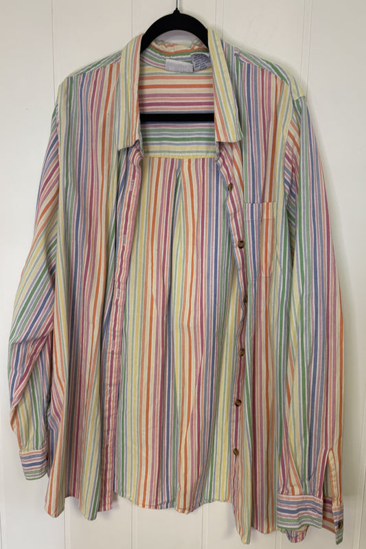Button-down w/Rainbow Stripes