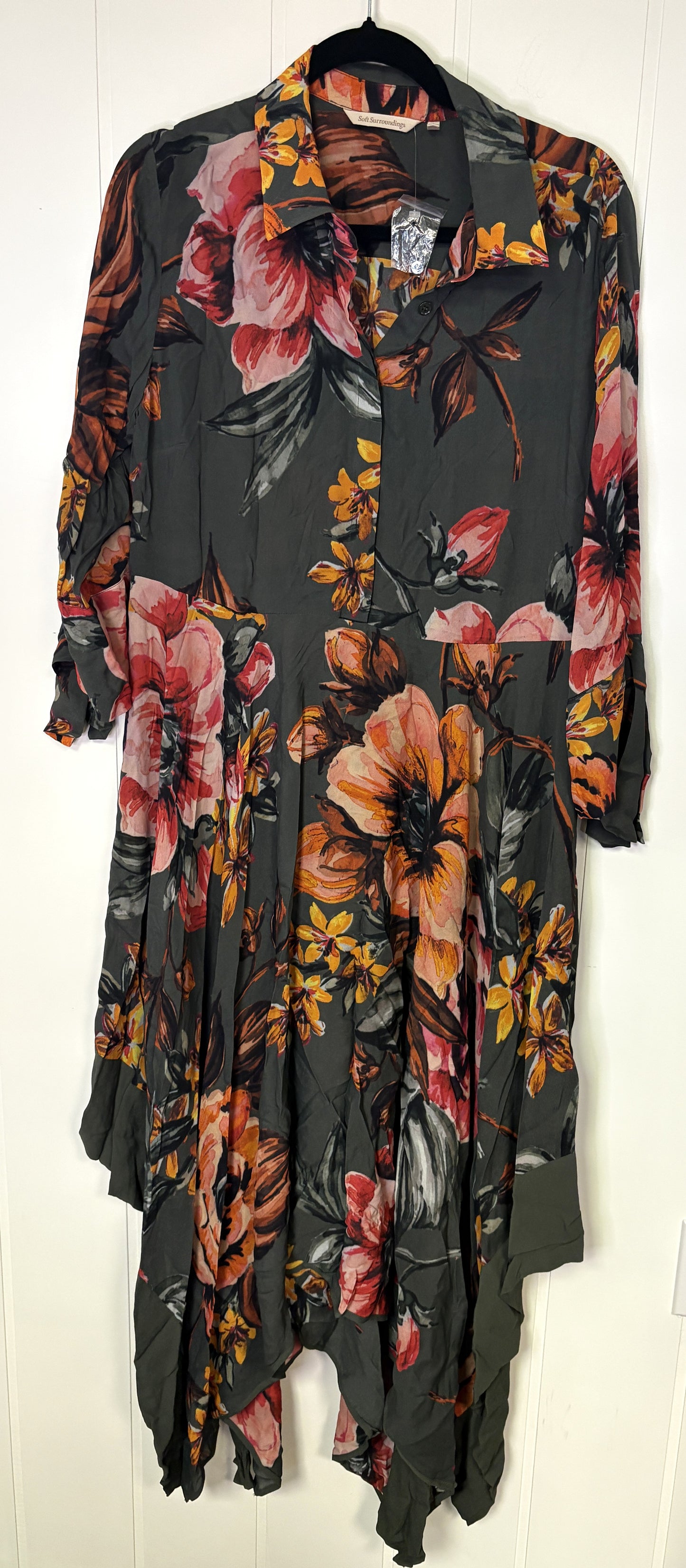 Handkerchief Hemline Floral Dress