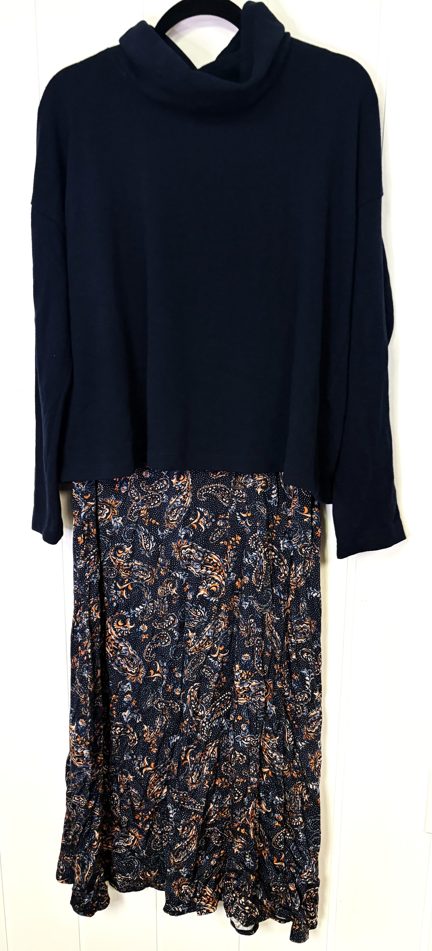 2pc Maxi Dress w/Paisley Sweater
