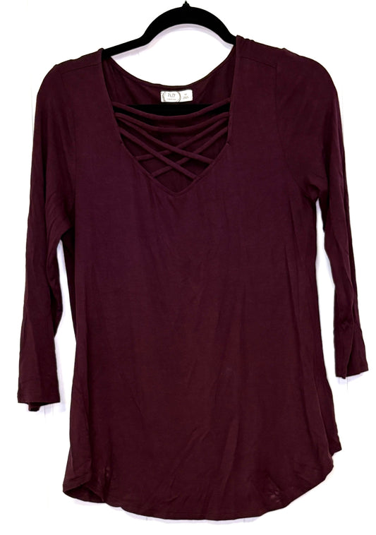 Flowy Knit Top w/Criss-Cross Front