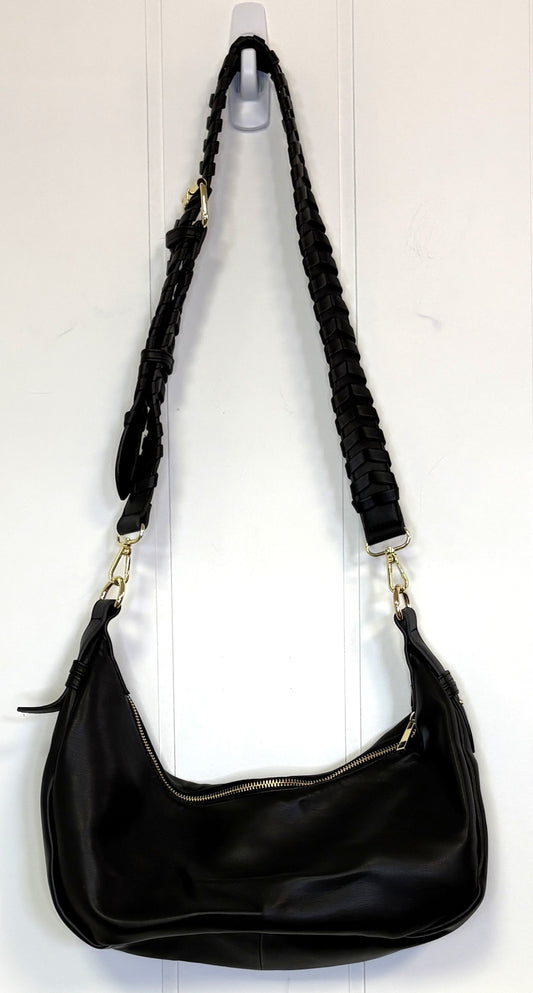 Leather Crossbody w/Weaved Strap