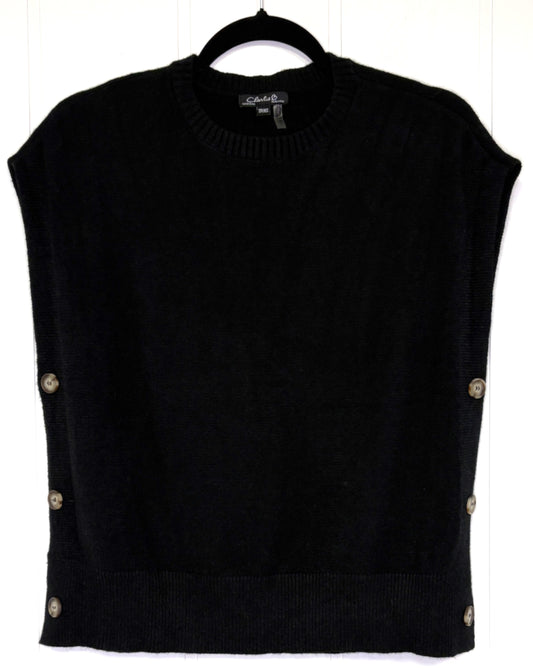 Sleeveless Side Button Sweater Vest