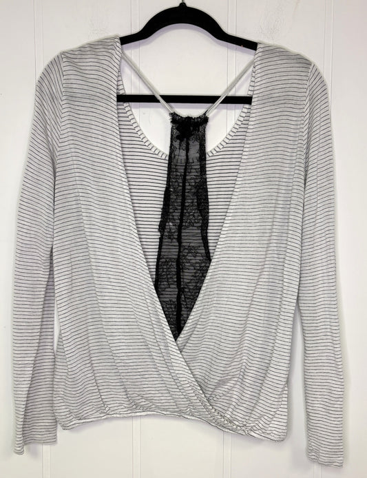 Stripe Knit Top w/Lace Back