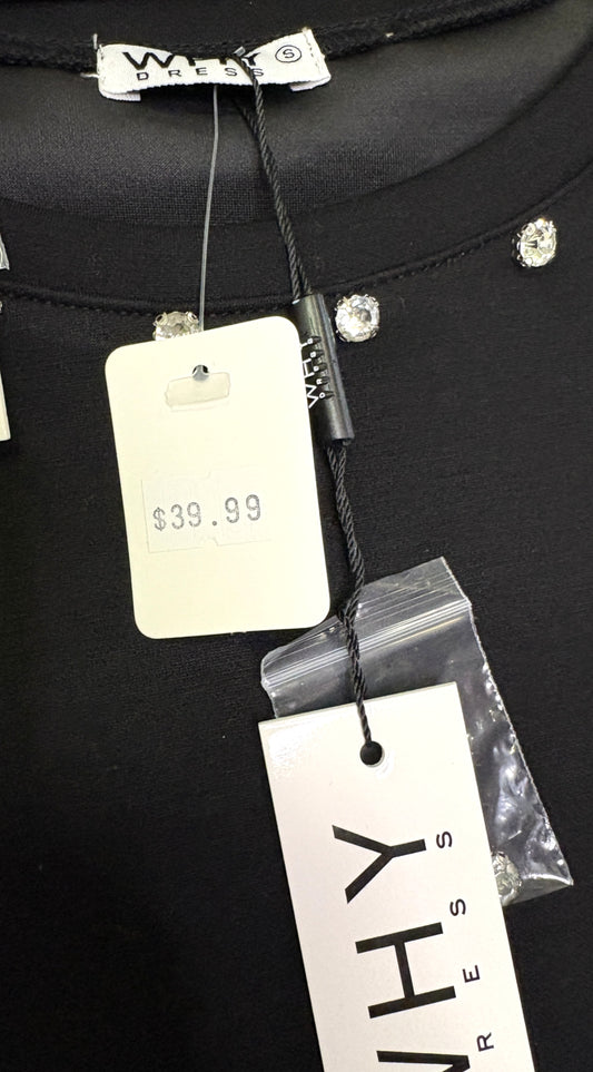 Rhinestone Lined Knit Top