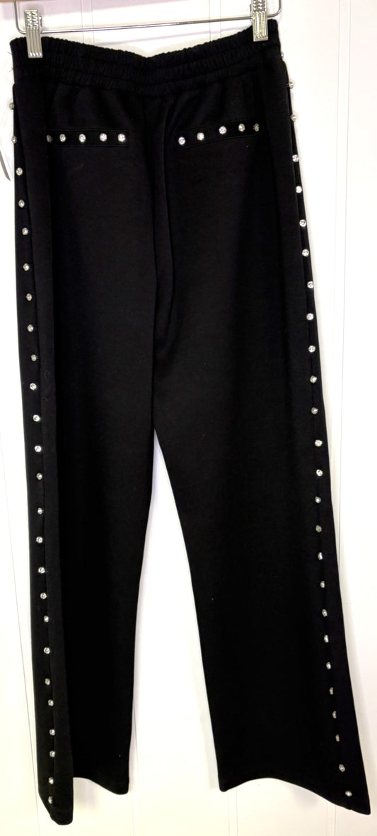 Rhinestone Lined Knit Pants