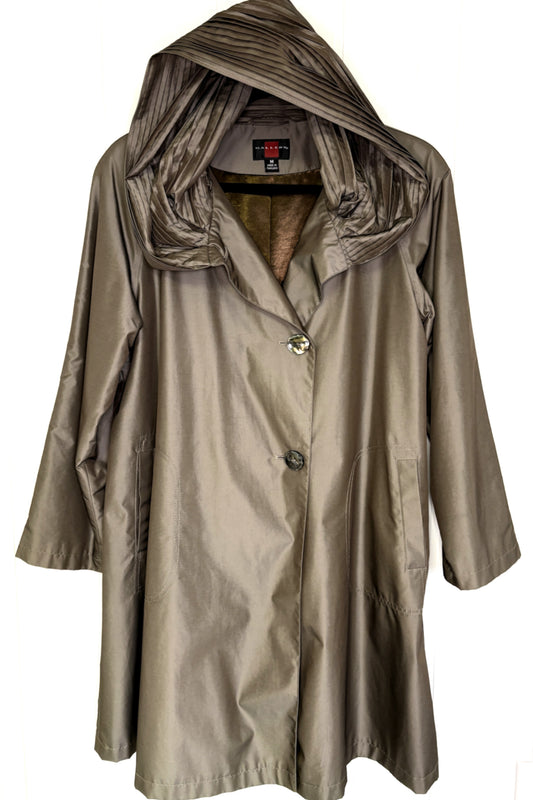 Gallery Trench Coat w/Pleated Hood