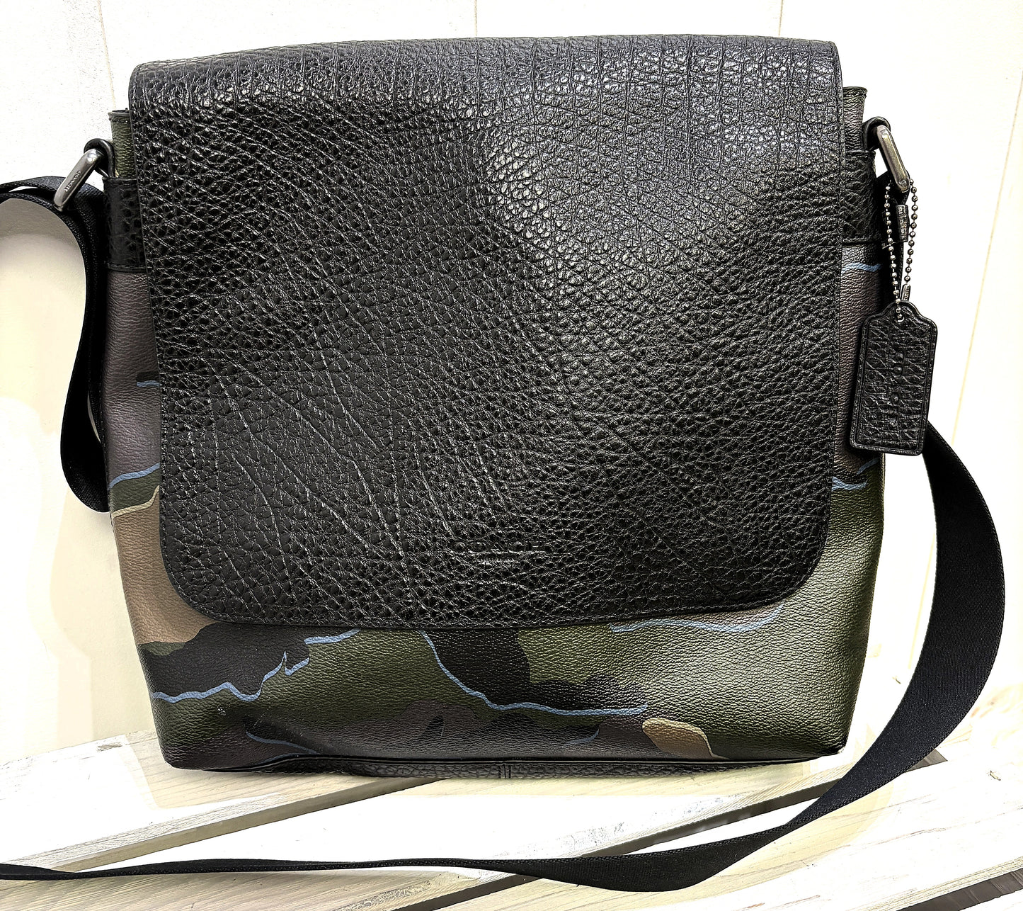 Coach Camo Leather 'Messenger' Bag