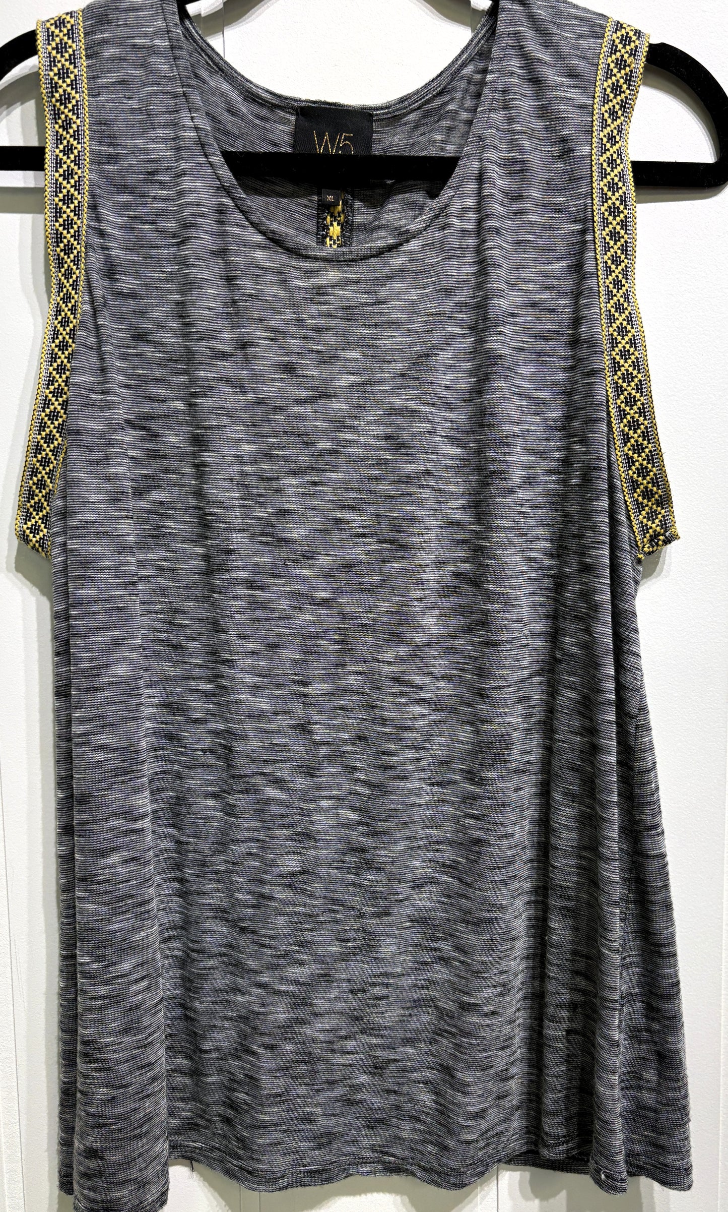 W5 Tank w/Weaved Ribbon Trim