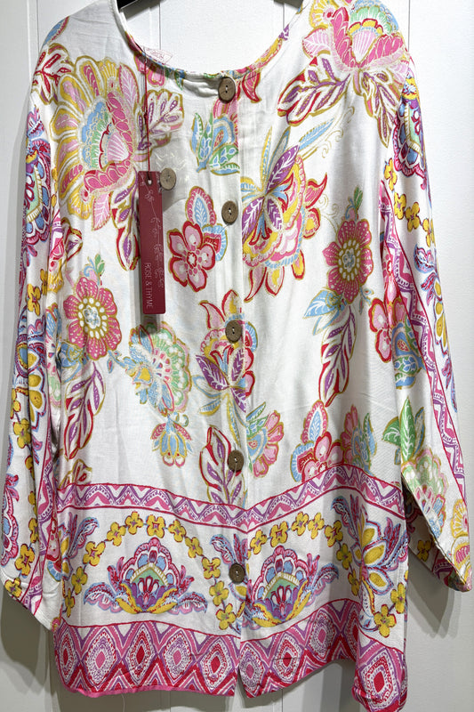 Rose & Thyme LS Floral Blouse
