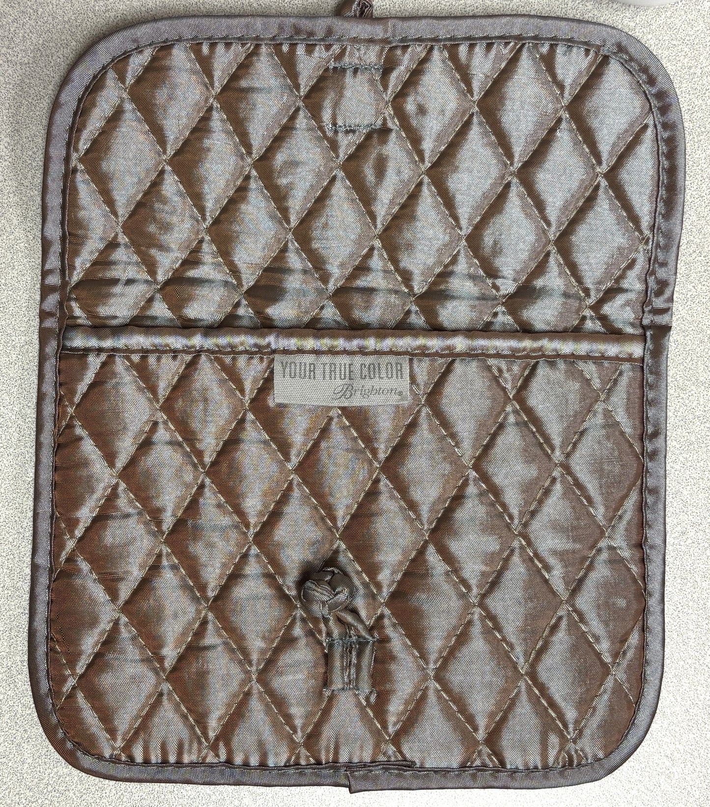 Stitched Metallic Makeup Pouch