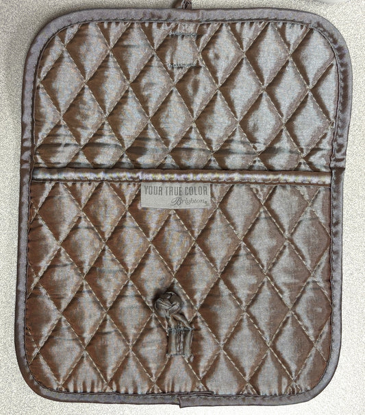 Stitched Metallic Makeup Pouch