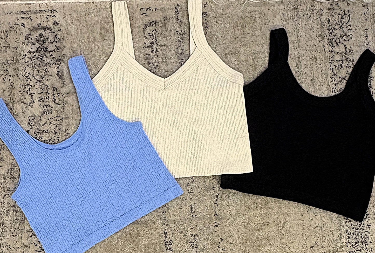 Freshwear Textured Cropped Tank Top