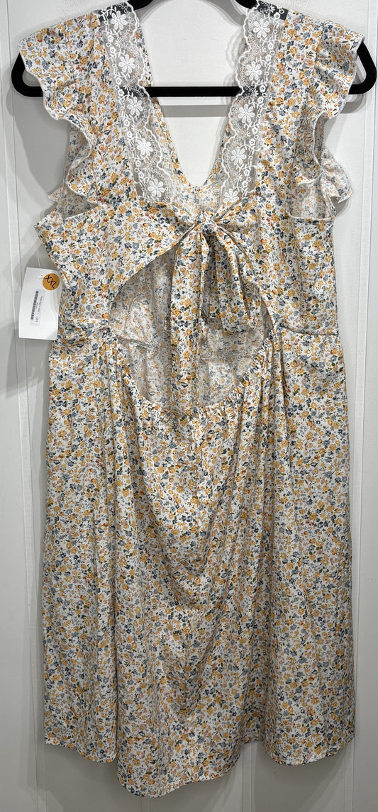 Floral Dress w/Open Lace Back
