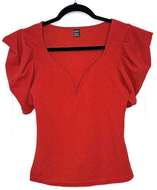 Sweetheart Top w/Pleated Sleeves