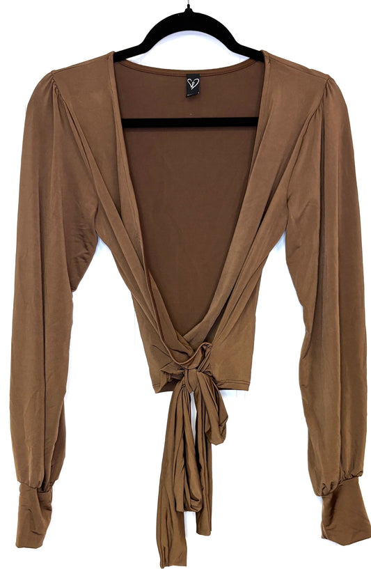 Stretchy LS Top w/Side Tie