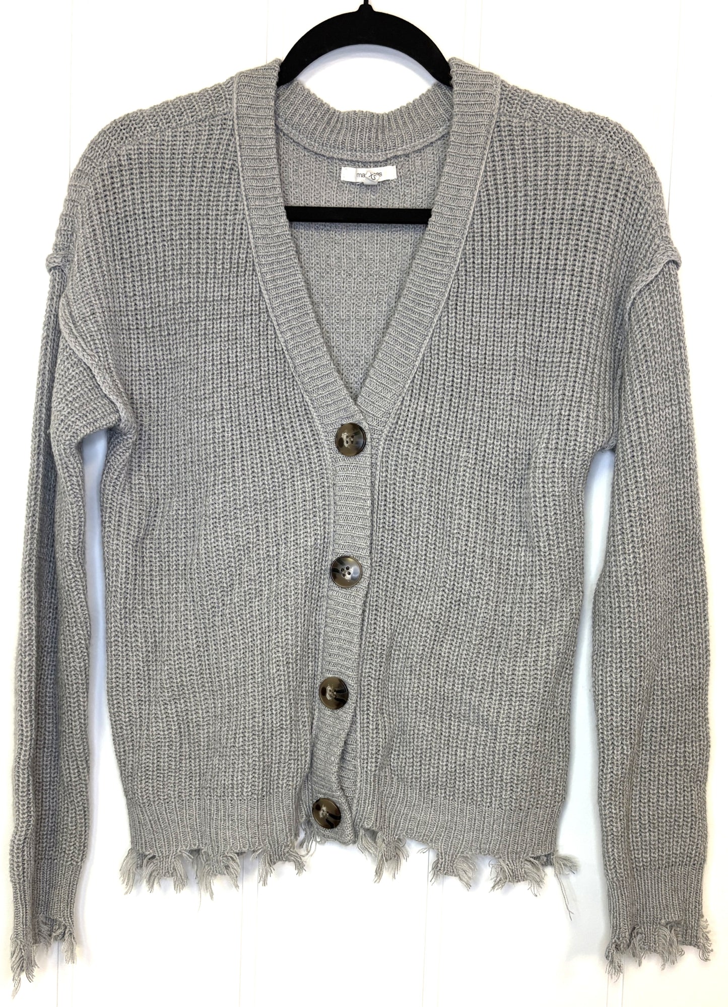Cardigan w/Distressed Hem