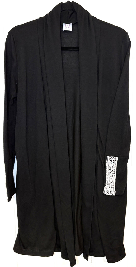 Long Cardigan w/Crochet Sleeve