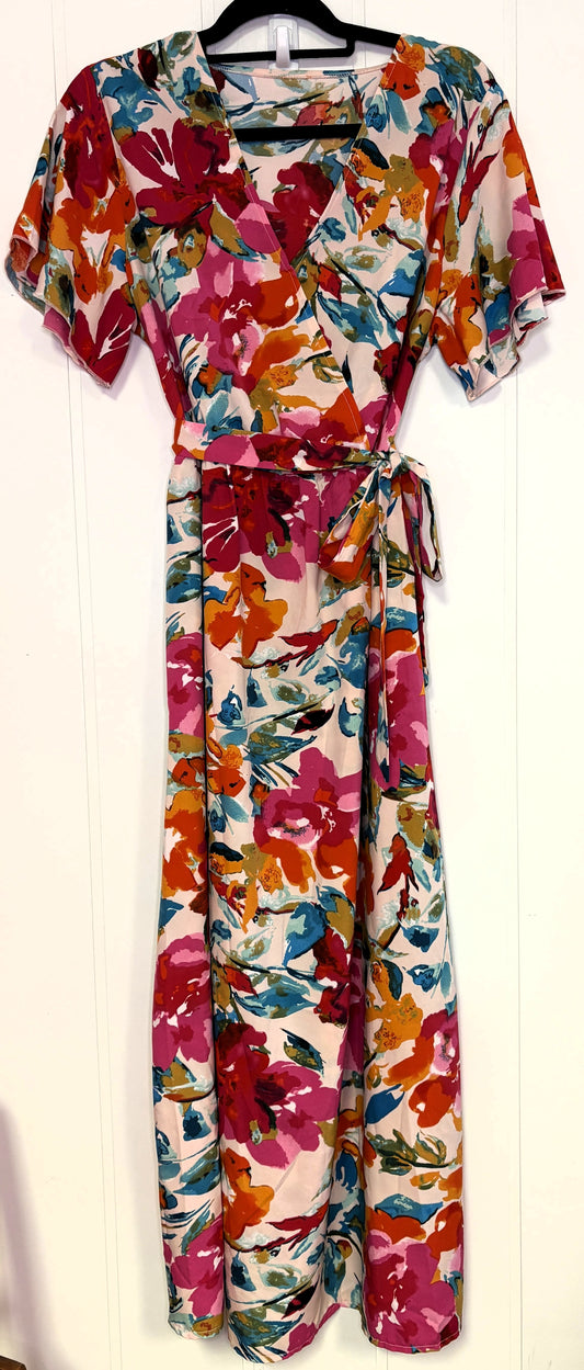 Floral Maxi Dress w/Belt
