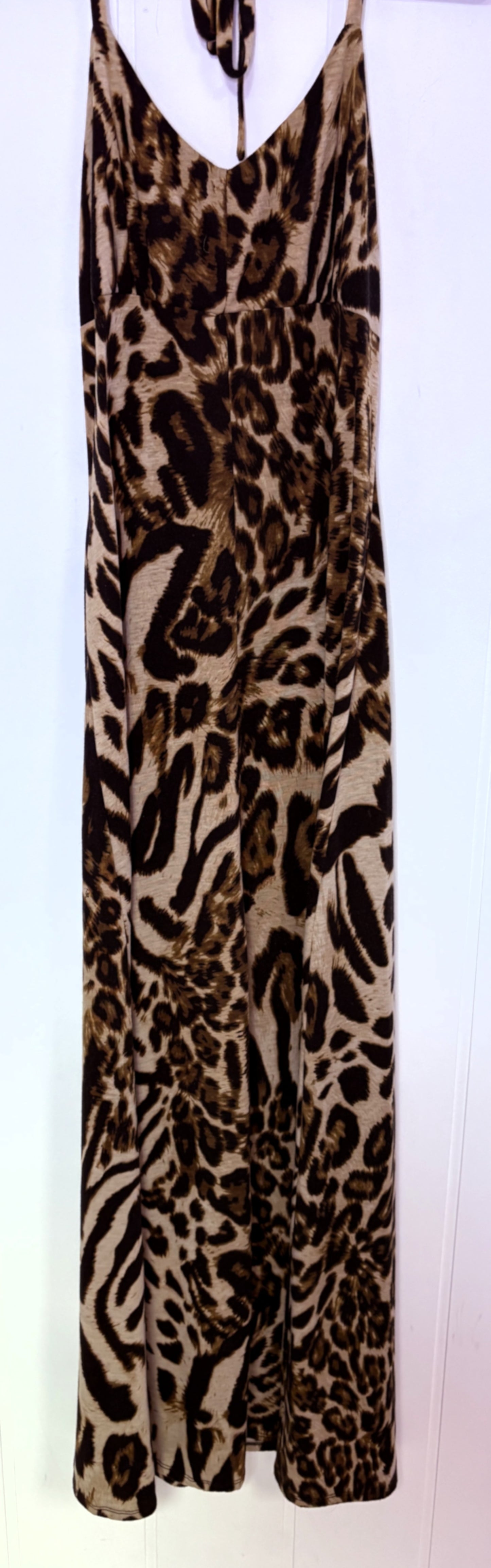 Animal Print Halter Maxi Dress