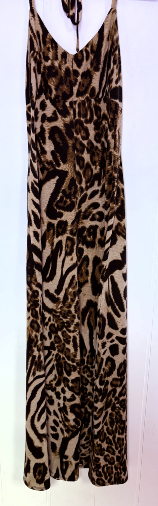 Animal Print Halter Maxi Dress