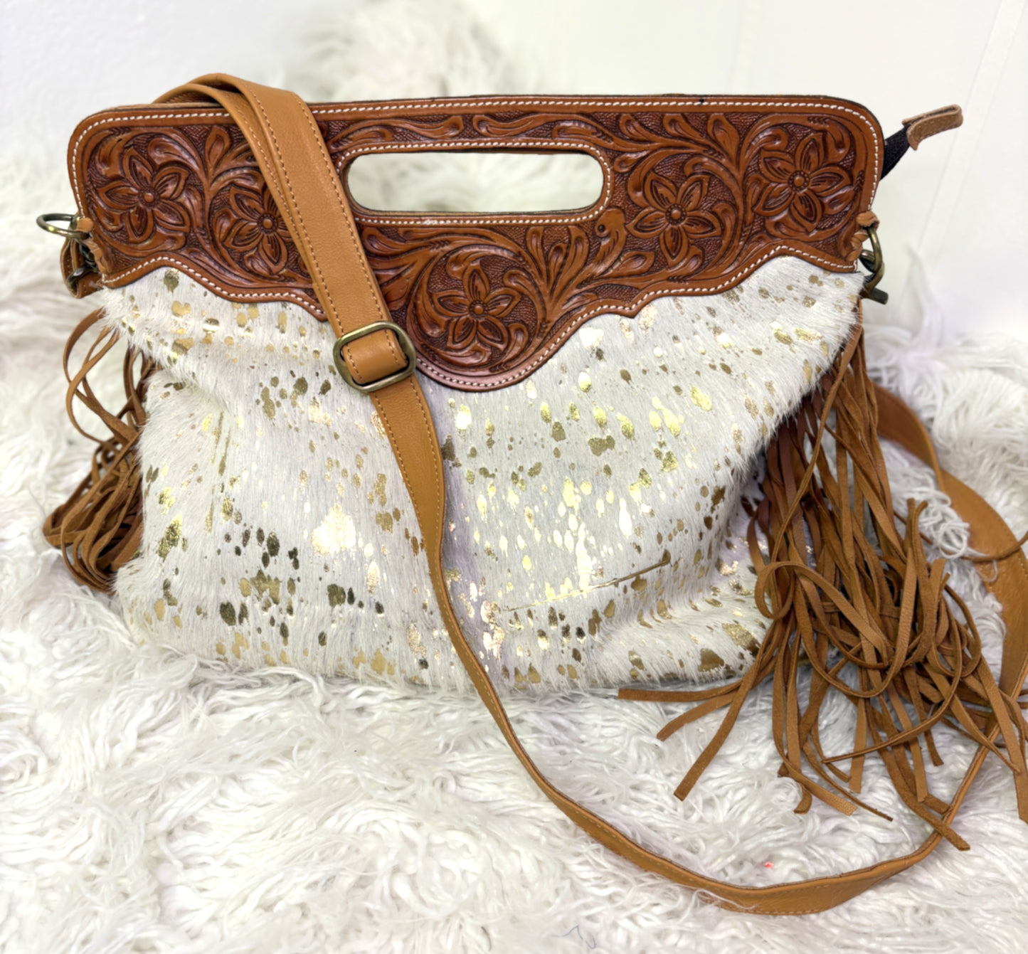 Western Crossbody Bag w/Tassels