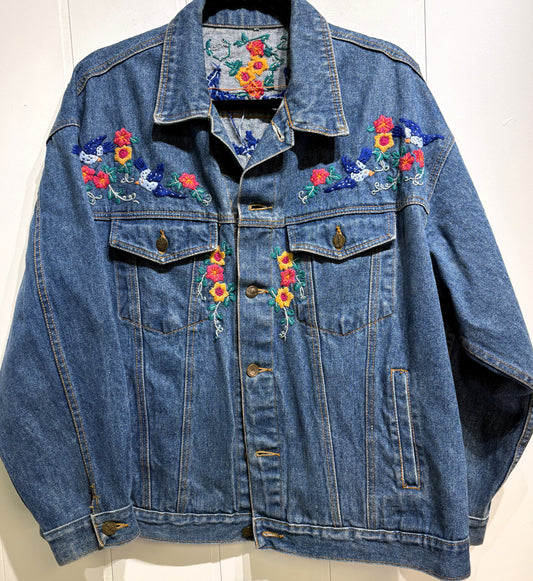 Vintage Floral Denim Jacket